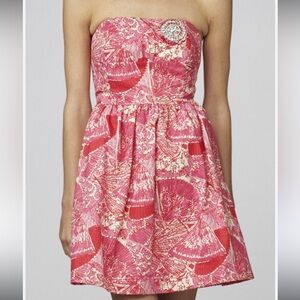 Lilly Pulitzer Sari Getting Hot In Here Strapless Metallic Dress